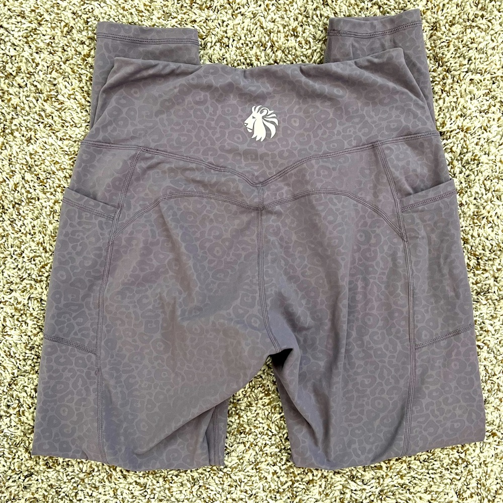 Large purple animal print leggings